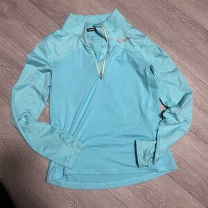 Nike Women's Aqua Quarter-Zip Long Sleeve Dri-FIT Top